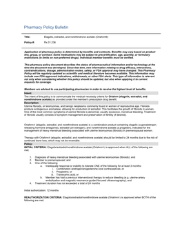 Elagolix, Estradiol, and Norethindrone Acetate (Oriahnn )