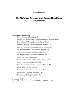 The Majorana Zero-Neutrino Double-Beta Decay Experiment