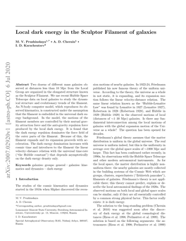 Local Dark Energy in the Sculptor Filament of Galaxies