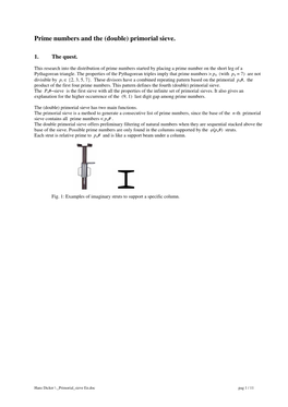 Prime Numbers and the (Double) Primorial Sieve