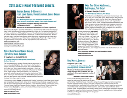 2018 Jazzbynight Featured Artists Kmac Trio (Kevin Macconnell, Bob Howell, Tim Brey) Bootsie Barnes B-3 Quartet @ Shere-E-Punjab (7:30-9) Feat