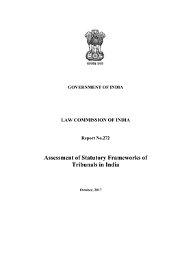 Assessment of Statutory Frameworks of Tribunals in India