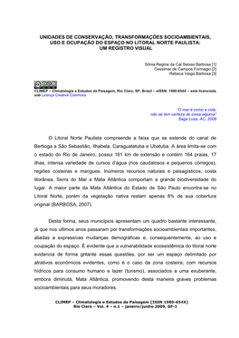 O Litoral Norte Paulista Compreende a Faixa Que Se Estende Do Canal De Bertioga a São Sebastião, Ilhabela, Caraguatatuba E Ubatuba