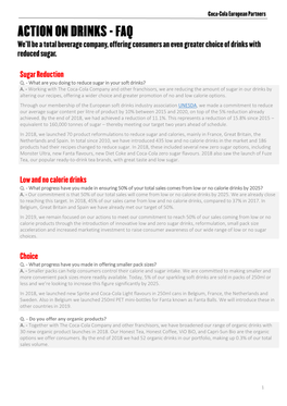 Q. - What Are You Doing to Reduce Sugar in Your Soft Drinks? A