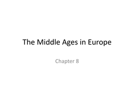 The Middle Ages in Europe