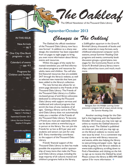 The Oakleaf the Official Newsletter of the Thousand Oaks Library