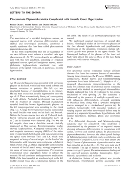 Phacomatosis Pigmentokeratotica Complicated with Juvenile Onset Hypertension