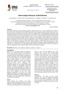 Swine Origin Influenza: a Brief Review