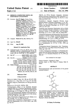 United States Patent (19) 11 Patent Number: 5,565,485 Bagley Et Al