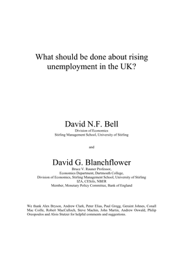 Paper by David Bell and David Blanchflower