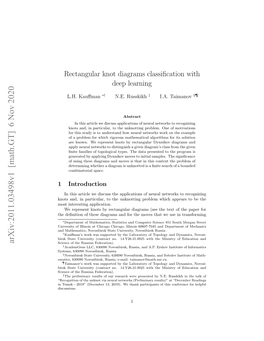 Rectangular Knot Diagrams Classification with Deep Learning