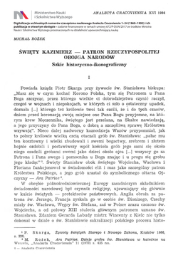 Patron Rzeczypospolitej Obojga Narodów. Szkic Historyczno