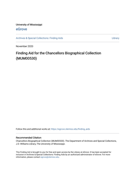 Finding Aid for the Chancellors Biographical Collection (MUM00530)