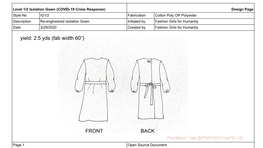 Surgical Gown Sewing Pattern