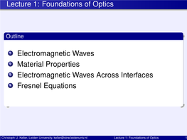 Foundations of Optics