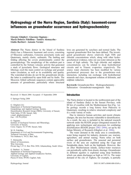 Hydrogeology of the Nurra Region, Sardinia (Italy): Basement-Cover Inﬂuences on Groundwater Occurrence and Hydrogeochemistry