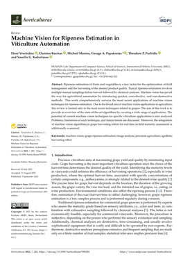 Machine Vision for Ripeness Estimation in Viticulture Automation