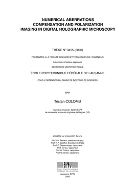 Numerical Aberrations Compensation and Polarization Imaging in Digital Holographic Microscopy