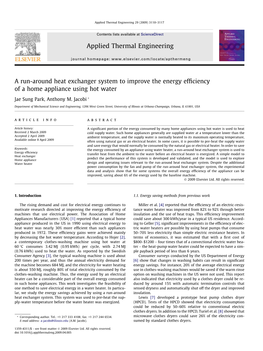 A Run-Around Heat Exchanger System to Improve the Energy Efficiency of A