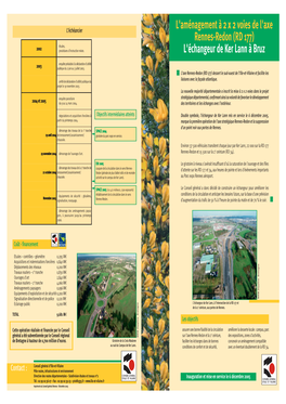 L'aménagement À 2 X 2 Voies De L'axe Rennes-Redon (RD 177) L'échangeur De Ker Lann À Bruz