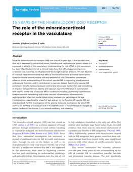 The Role of the Mineralocorticoid Receptor in the Vasculature