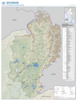 IDP Sites in Kachin State As of 31 July 2021