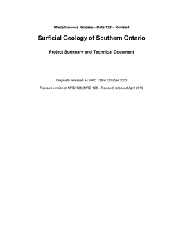 Seamless Quaternary Geology of Southern Ontario