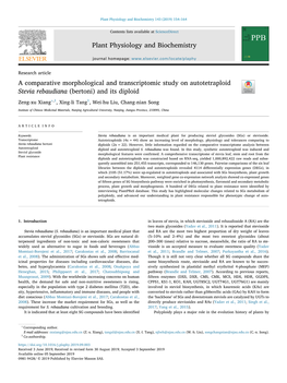 A Comparative Morphological and Transcriptomic Study on Autotetraploid Stevia Rebaudiana (Bertoni) and Its Diploid T