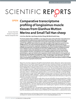 Comparative Transcriptome Profiling of Longissimus Muscle Tissues From