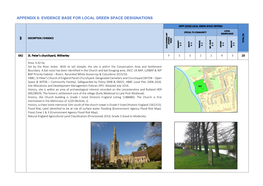 Appendix 8: Evidence Base for Local Green Space Designations