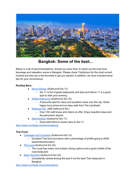 Bangkok: Some of the Best