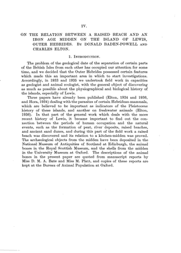 On the Relation Between a Raised Beach and an Iron Age Midden on the Island of Lewis, Outer Hebrides Donaly B