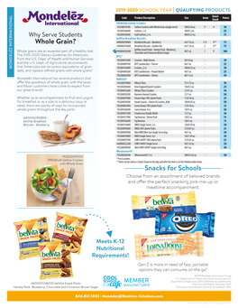 Whole Grain? Snacks for Schools