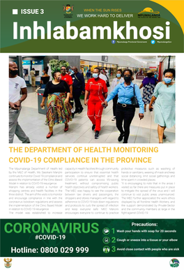 The Department of Health Monitoring Covid-19 Compliance in the Province