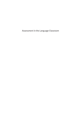 Assessment in the Language Classroom Assessment in the Language Classroom