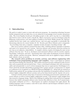 Research Statement