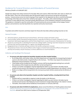 Guidance for Funeral Directors and Attendants of Funeral Services Ministry of Health V.6 4 JANUARY 2021