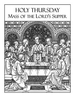 Holy Thursday MASS of the LORD’S SUPPER