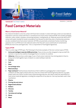 Food Contact Materials