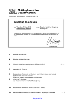Summons to Council