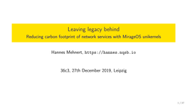Leaving Legacy Behind Reducing Carbon Footprint of Network Services with Mirageos Unikernels