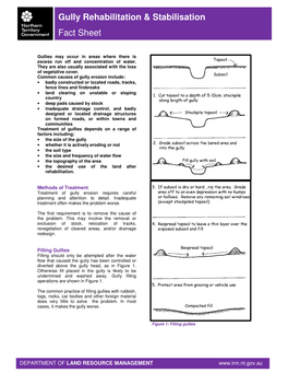 Gully Rehabilitation & Stabilisation Fact Sheet