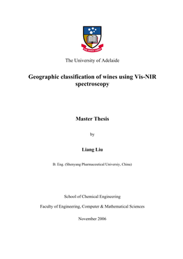 Geographic Classification of Wines Using Vis-NIR Spectroscopy