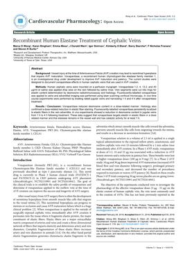 Recombinant Human Elastase Treatment of Cephalic Veins