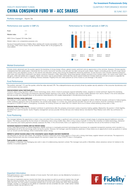 China Consumer Fund W - Acc Shares 30 June 2021