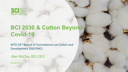 BCI 2030 & Cotton Beyond Covid-19