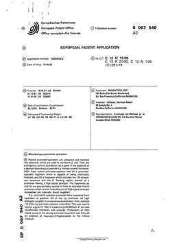 Microbial Gene Promoter/Operators