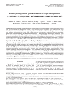 Feeding Ecology of Two Sympatric Species of Large-Sized Groupers (Perciformes: Epinephelidae) on Southwestern Atlantic Coralline Reefs