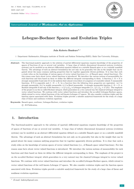 Lebegue-Bochner Spaces and Evolution Triples