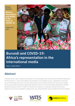 Burundi and COVID-19: Africa’S Representation in the International Media